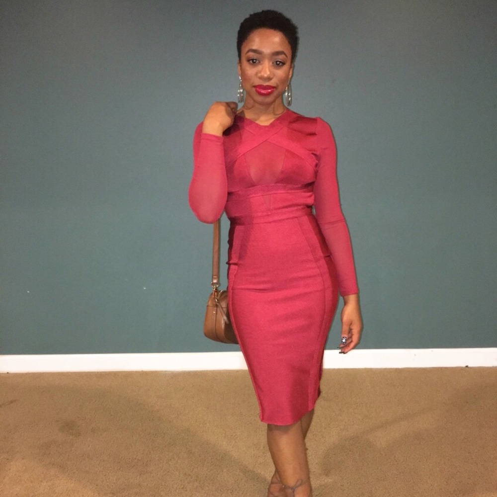 Fashion Nova Bodycon Mesh Dress